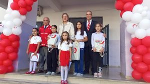 Nazilli’de Kızılay Haftası, Fatih İlkokulunda düzenlenen törenlerle kutlandı.