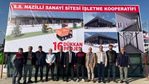 Nazilli Sanayi Sitesi’nde düzenlenen tören ile 16 yeni dükkanın temeli atıldı.